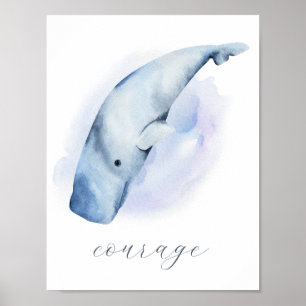 Póster Nombre de texto personalizado ballena esperma acua