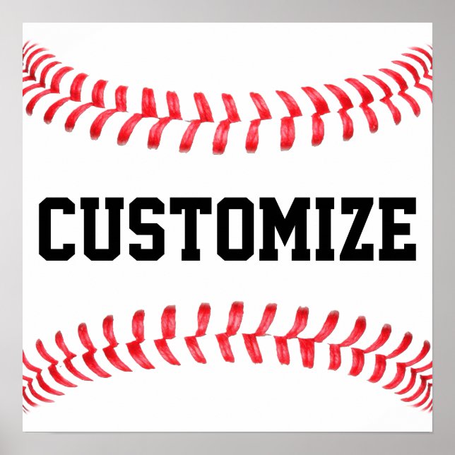 Póster Nombre del equipo o jugador de béisbol personaliza (Frente)