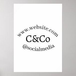 Póster nombre del logotipo letra empresa sitio web de red