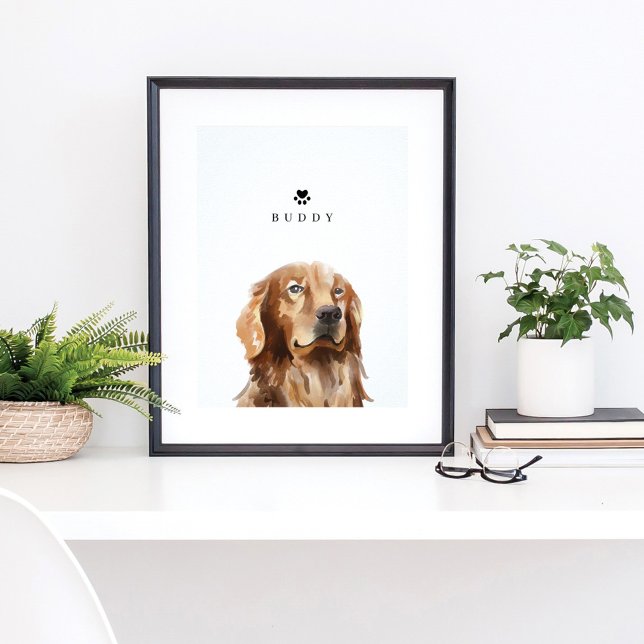 Póster Nombre del perro de la acuarela del Ilustracion Go (Subido por el creador)