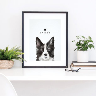 Póster Nombre del perro del Ilustracion de color de la lí