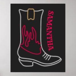 Póster Nombre del Personalizable de arranque Neon Cowboy