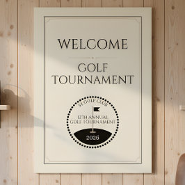 Póster Nombre del Torneo de Golf Clásico Bienvenido