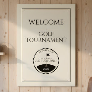 Póster Nombre del Torneo de Golf Clásico Bienvenido