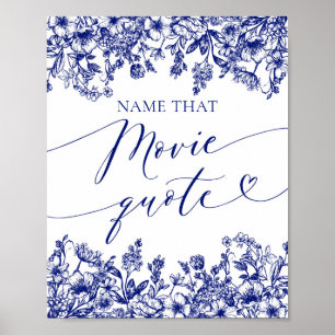 Póster Nombre Floral Azul Que Cita Película Rótulo De Jue