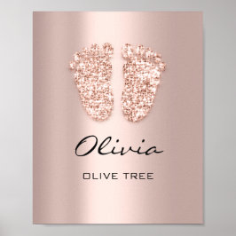 Póster Nombre Olivia significa regalo Rosa de pies de Rec