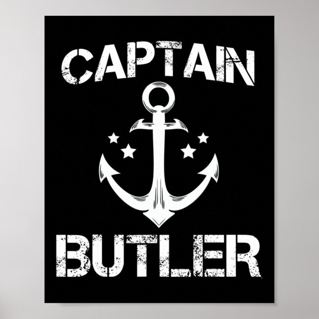 Póster Nombre personal del cumpleaños del capitán Butler  (Frente)
