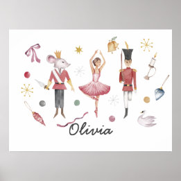 Póster Nombre personalizado Ballet Nutcracker Ballet Ball