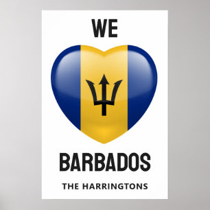 Póster Nombre personalizado Barbados Love