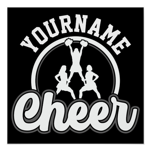 Póster NOMBRE Personalizado Cheer equipo Varsity CheerLea (Anverso)