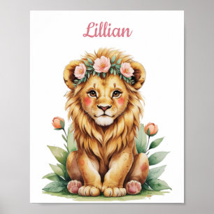 Póster Nombre personalizado Chica de la jungla Nursera Be