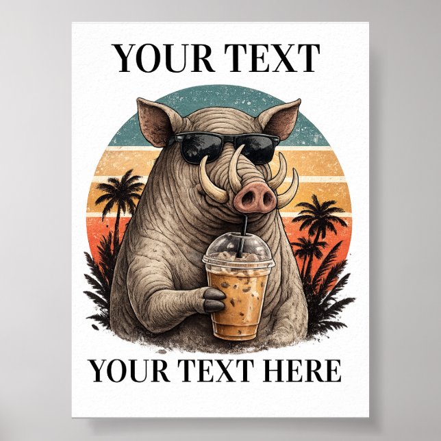 Póster Nombre personalizado de Babirusa como regalo (Frente)