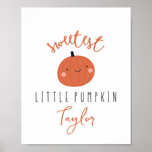 Póster nombre personalizado de calabaza más dulce