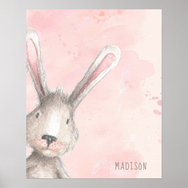 Póster Nombre personalizado de Conejo de Conejo de Conejo (Frente)