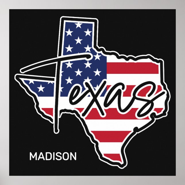 Póster Nombre personalizado de Texas (Frente)