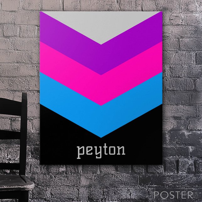 Póster Nombre personalizado del bloque de color del parab (Custom Poster)