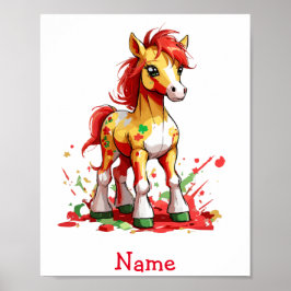 Póster Nombre personalizado del caballo de bebé