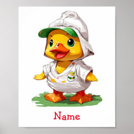 Póster Nombre personalizado del pato del bebé