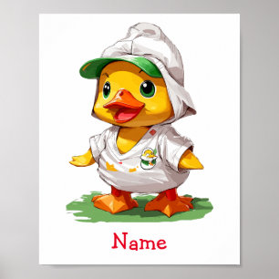 Póster Nombre personalizado del pato del bebé