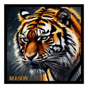 Póster Nombre personalizado del tigre paralizante