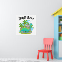 Nombre personalizado Dinosaur Room Decour Kids Wal