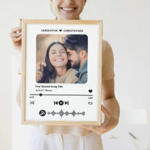 Póster Nombre personalizado foto de estilo de reproductor