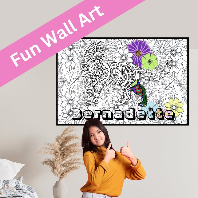 Póster Nombre personalizado Giant Cat Mandala Coloración  (Subido por el creador)