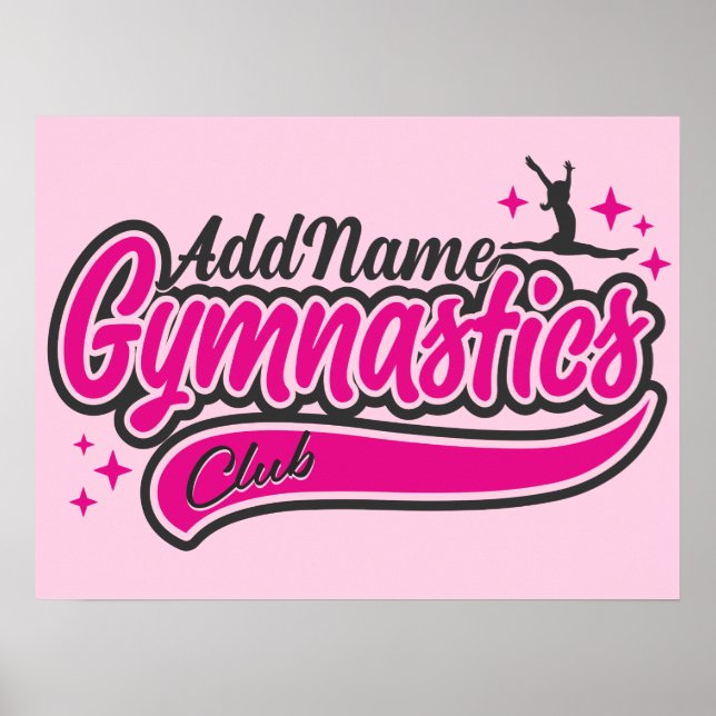 Póster NOMBRE personalizado Gimnasia de salto dividido de (Frente)