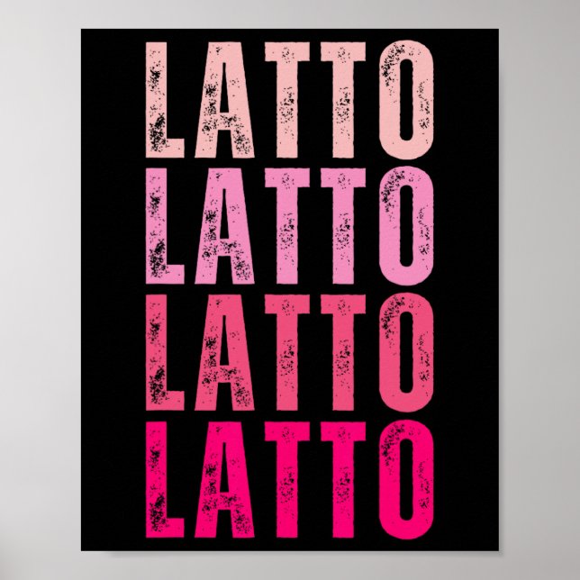 Póster Nombre personalizado Latto I Love Latto Vintage (Frente)