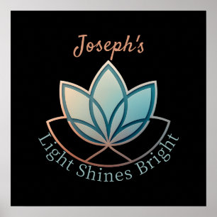 Póster Nombre personalizado Lotus - [NOMBRE] Luminoso Bri