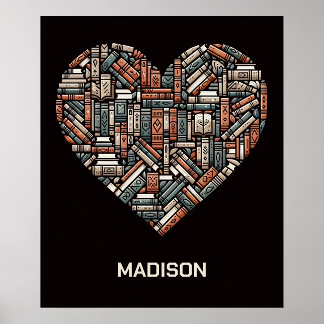 Póster Nombre personalizado / Lover del libro de texto (Frente)