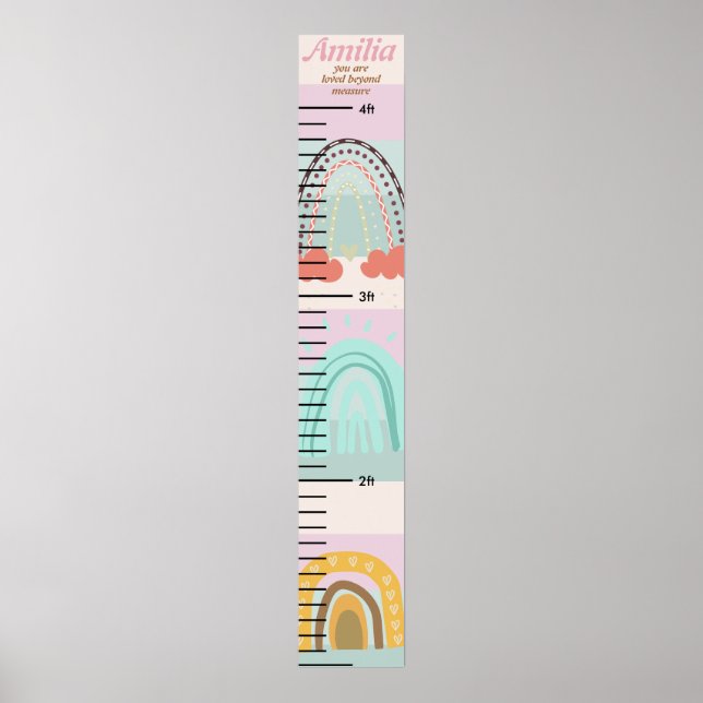 Póster Nombre personalizado Poster de crecimiento de niño (Frente)