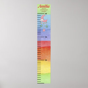 Póster Nombre personalizado Poster de crecimiento de niño