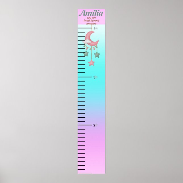 Póster Nombre personalizado Poster de crecimiento de niño (Frente)