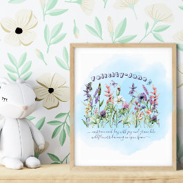 Póster Nombre personalizado que dice flor silvestre de ma