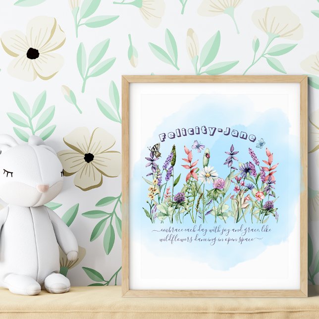 Póster Nombre personalizado que dice flor silvestre de ma (Subido por el creador)