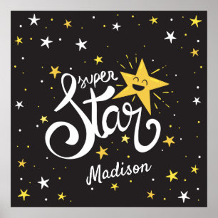 Póster Nombre personalizado Superestrella