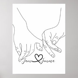 Póster Nombre personalizado Tener línea de mano