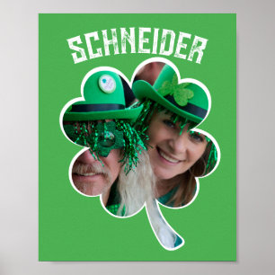 Póster Nombre personalizado trébol irlandés foto día de S