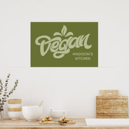Póster Nombre personalizado Vegan