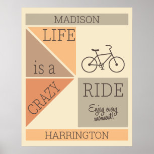 Póster Nombre personalizado / Vida de texto es un viaje l