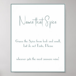 Póster Nombre que especias - Poster de juegos de ducha