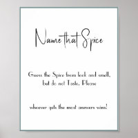 Nombre que especias - Poster de juegos de ducha