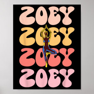Póster Nombre Retro Zoey Pasatiempo Yoga