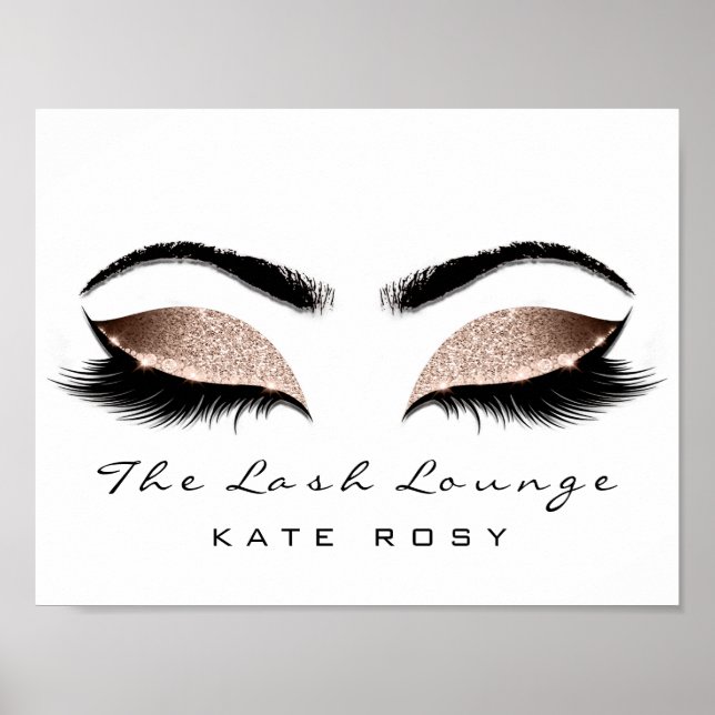 Póster Nombre rosa maquillaje artista Beauty Studio latig (Frente)