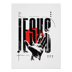 Póster Nombre sobre todo nombre Jesús grunge moda urbana