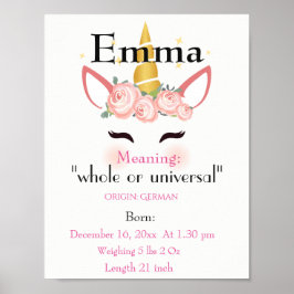 Póster Nombre temático de unicornio que significa guarder