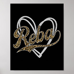 Póster Nombre Vintage Reba Estilo Retro 70s 80s Primero P