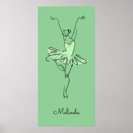 Póster Nombre y color personalizados poster Ballerina