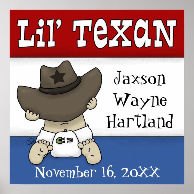 Póster Nombre y fecha de nacimiento personalizados de Lil (Frente)